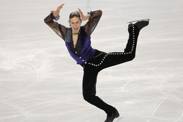Jason Brown of the United States competes in the men's short program figure skating competition at the Iceberg Skating Palace during the 2014 Winter Olympics, Thursday, Feb. 13, 2014, in Sochi, Russia. (AP Photo/Vadim Ghirda) Jason Brown of the United States competes in the men's short program figure skating competition at the Iceberg Skating Palace during the 2014 Winter Olympics, Thursday, Feb. 13, 2014, in Sochi, Russia. (AP Photo/Vadim Ghirda)