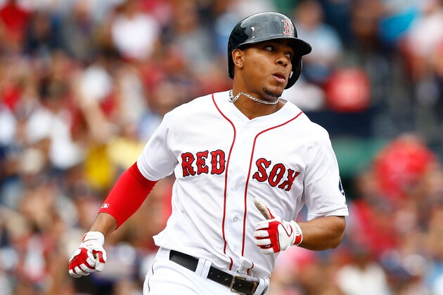 BOSTON, MA - SEPTEMBER 14: Xander Bogaerts #72 of the Boston Red Sox plays against the New York Yankees during the game on September 14, 2013 at Fenway Park in Boston, Massachusetts. (Photo by Jared Wickerham/Getty Images)