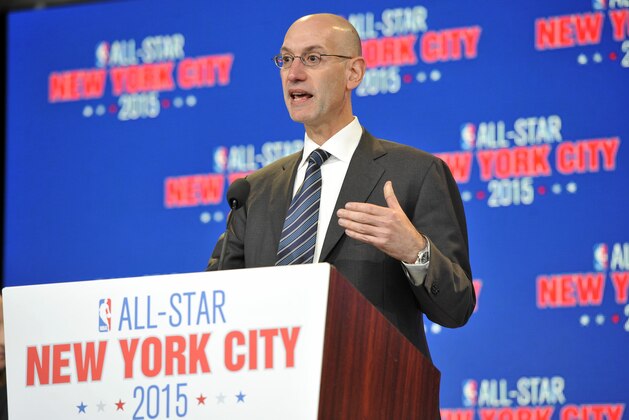 Sep 25, 2013; New York, NY, USA; NBA deputy commissioner Adam Silver speaks during a press conference to announce the 2015 NBA All-Star weekend in New York City at Industria Superstudio. The skill competition will be held at the Barclays Center and the All-Star game will be held at Madison Square Garden. Mandatory Credit: Joe Camporeale-USA TODAY Sports