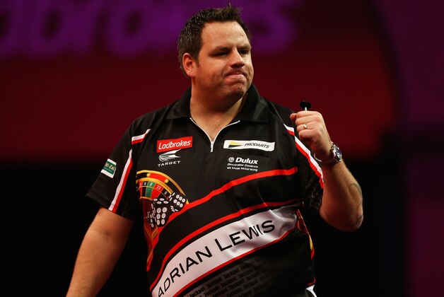 LONDON, ENGLAND - DECEMBER 28: Adrian Lewis of England celebrates winning a set during his third round match against Mervyn King of England on day thirteen of the Ladbrokes.com World Darts Championship at Alexandra Palace on December 28, 2013 in London, England. (Photo by Harry Engels/Getty Images) LONDON, ENGLAND - DECEMBER 28: Adrian Lewis of England celebrates winning a set during his third round match against Mervyn King of England on day thirteen of the Ladbrokes.com World Darts Championship at Alexandra Palace on December 28, 2013 in London, England. (Photo by Harry Engels/Getty Images)