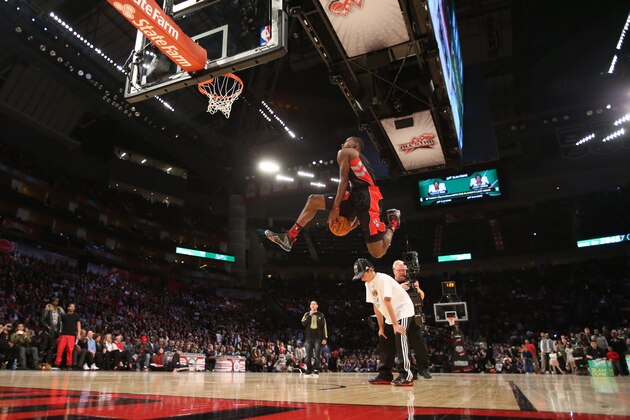 HOUSTON, TX - FEBRUARY 16: Terrence Ross #31 of the Toronto Raptors during the 2013 Sprite Slam Dunk Contest on State Farm All-Star Saturday Night as part of the 2013 NBA All-Star Weekend on February 16, 2013 at the Toyota Center in Houston, Texas. NOTE TO USER: User expressly acknowledges and agrees that, by downloading and or using this photograph, User is consenting to the terms and conditions of the Getty Images License Agreement. Mandatory Copyright Notice: Copyright 2013 NBAE (Photo by Nathaniel S. Butler/NBAE via Getty Images)
