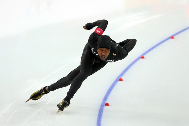 SOCHI, RUSSIA - FEBRUARY 12:  Shani Davis of the United States competes during the Men's 1000m Speed Skating event during day 5 of the Sochi 2014 Winter Olympics at at Adler Arena Skating Center on February 12, 2014 in Sochi, Russia.  (Photo by Quinn Rooney/Getty Images)