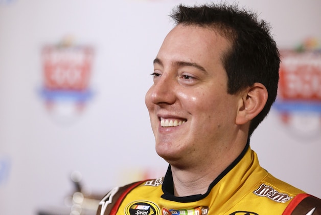 Kyle Busch during NASCAR auto racing media day at Daytona International Speedway in Daytona Beach, Fla., Thursday, Feb. 13, 2014. (AP Photo/John Raoux)