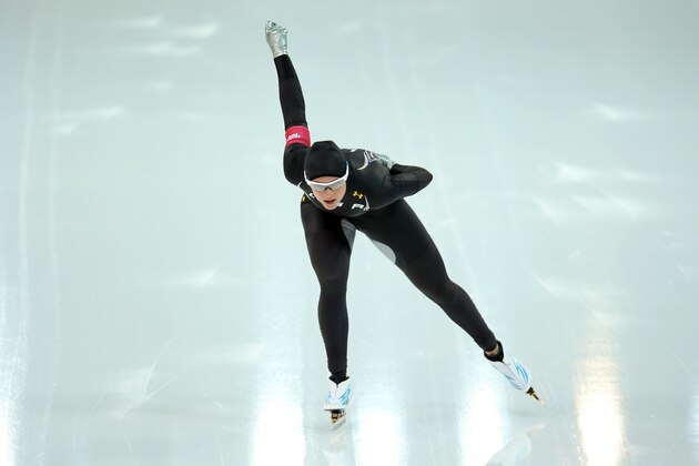 SOCHI, RUSSIA - FEBRUARY 13:  Brittany Bowe of the United States competes during the Women's 1000m Speed Skating event on day 6 of the Sochi 2014 Winter Olympics at Adler Arena Skating Center on February 13, 2014 in Sochi, Russia.  (Photo by Quinn Rooney/Getty Images)