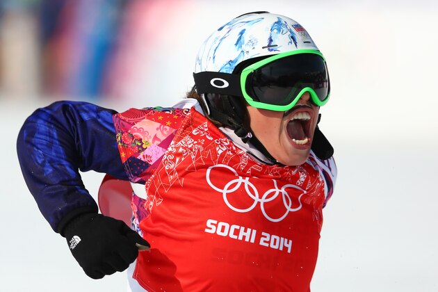 SOCHI, RUSSIA - FEBRUARY 16: Eva Samkova of the Czech Republic celebrates winning the the Ladies' Snowboard Cross Finals on day nine of the Sochi 2014 Winter Olympics at Rosa Khutor Extreme Park on February 16, 2014 in Sochi, Russia. (Photo by Cameron Spencer/Getty Images) SOCHI, RUSSIA - FEBRUARY 16: Eva Samkova of the Czech Republic celebrates winning the the Ladies' Snowboard Cross Finals on day nine of the Sochi 2014 Winter Olympics at Rosa Khutor Extreme Park on February 16, 2014 in Sochi, Russia. (Photo by Cameron Spencer/Getty Images)