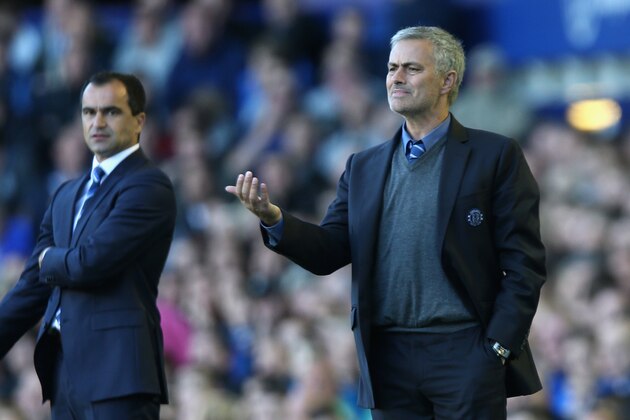 LIVERPOOL, ENGLAND - SEPTEMBER 14:  Chelsea Manager Jose Mourinho gestures during the Barclays Premier League match between Everton and Chelsea at Goodison Park on September 14, 2013 in Liverpool, England.  (Photo by Clive Brunskill/Getty Images)