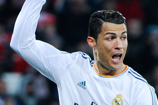 BILBAO, SPAIN - FEBRUARY 02:  Cristiano Ronaldo of Real Madrid CF reacts after missing a chance to score during the La Liga match between Athletic Club and real Madrid CF at San Mames Stadium on February 2, 2014 in Bilbao, Spain.  (Photo by David Ramos/Getty Images)