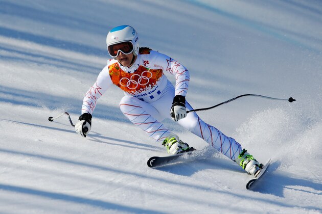 SOCHI, RUSSIA - FEBRUARY 15:  Julia Mancuso of the United States in action during the Alpine Skiing Women's Super-G on day 8 of the Sochi 2014 Winter Olympics at Rosa Khutor Alpine Center on February 15, 2014 in Sochi, Russia.  (Photo by Ezra Shaw/Getty Images)