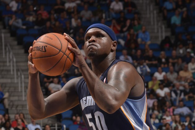 ORLANDO, FL - FEBRUARY 12: Zach Randolph #50 of the Memphis Grizzlies shoots the foul shot against the Orlando Magic during the game on February 12, 2014 at Amway Center in Orlando, Florida. NOTE TO USER: User expressly acknowledges and agrees that, by downloading and or using this photograph, User is consenting to the terms and conditions of the Getty Images License Agreement. Mandatory Copyright Notice: Copyright 2014 NBAE  (Photo by Fernando Medina/NBAE via Getty Images)