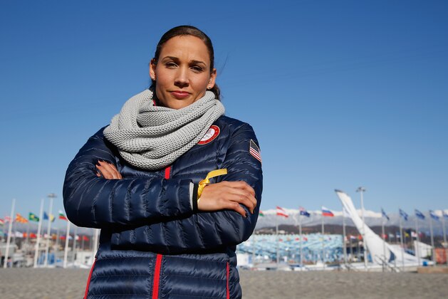 SOCHI, RUSSIA - FEBRUARY 03:  (BROADCAST-OUT) Bobsledder Lolo Jones of the United States visits the set of The Today Show ahead of the 2014 Winter Olympics in the Olympic Park on February 3, 2014 in Sochi, Russia.  (Photo by Scott Halleran/Getty Images)