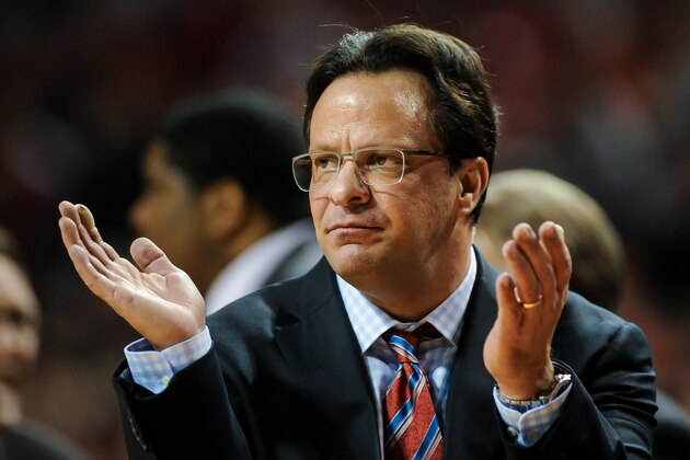 LINCOLN, NE - JANUARY 30: Head coach Tom Crean of the Indiana Hoosiers reacts during a game against the Nebraska Cornhuskersat Pinnacle Bank Arena on January 30, 2014 in Lincoln, Nebraska. (Photo by Eric Francis/Getty Images)