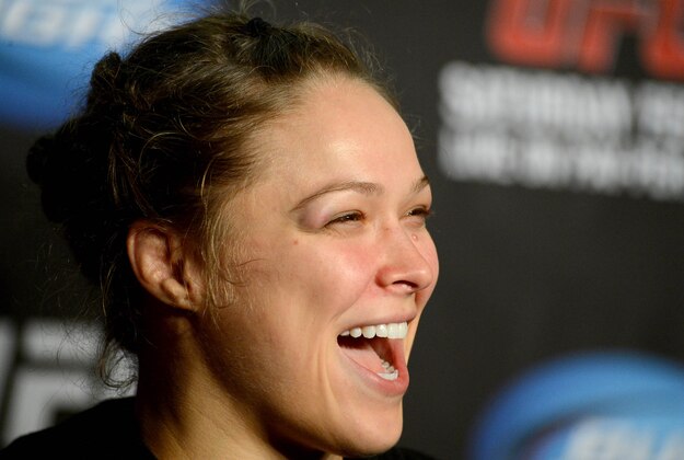 Feb 23, 2013; Anaheim, CA, USA; Ronda Rousey attends the post fight press conference at the Honda Center. Rousey defeated Liz Carmouche in their bantamweight title bout. Mandatory Credit: Jayne Kamin-Oncea-USA TODAY Sports Feb 23, 2013; Anaheim, CA, USA; Ronda Rousey attends the post fight press conference at the Honda Center. Rousey defeated Liz Carmouche in their bantamweight title bout. Mandatory Credit: Jayne Kamin-Oncea-USA TODAY Sports