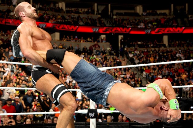 Cesaro swings John Cena on Raw.