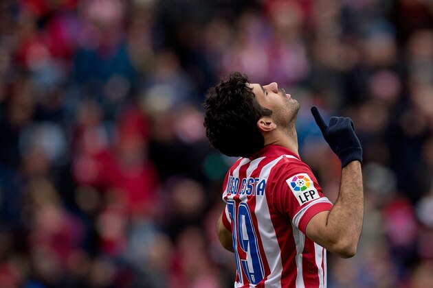 MADRID, SPAIN - FEBRUARY 15: Diego Costa of Atletico de Madrid celebrates scoring their second goal during the La Liga match between Club Atletico de Madrid and Real Valladolid CF at Vicente Calderon Stadium on February 15, 2014 in Madrid, Spain. (Photo by Gonzalo Arroyo Moreno/Getty Images) MADRID, SPAIN - FEBRUARY 15: Diego Costa of Atletico de Madrid celebrates scoring their second goal during the La Liga match between Club Atletico de Madrid and Real Valladolid CF at Vicente Calderon Stadium on February 15, 2014 in Madrid, Spain. (Photo by Gonzalo Arroyo Moreno/Getty Images)