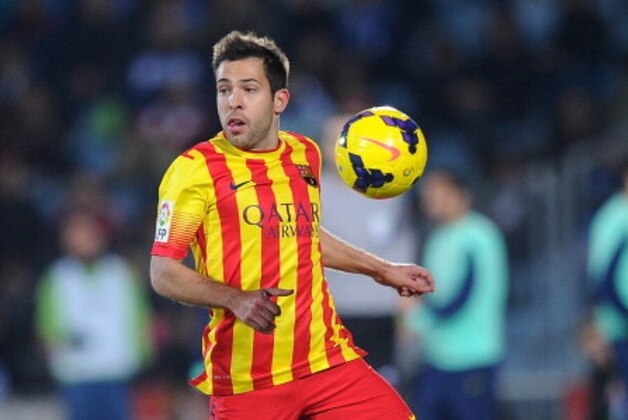 GETAFE, SPAIN - DECEMBER 22:  Jordi Alba of FC Barcelona in action during the La Liga match between Getafe CF and FC Barcelona at Coliseum Alfonso Perez on December 22, 2013 in Getafe, Spain.  (Photo by Denis Doyle/Getty Images)
