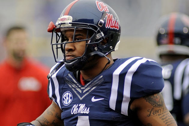 Mississippi linebacker Denzel Nkemdiche (4) warms up before an NCAA college football game against Troy in Oxford, Miss., Saturday, Nov. 16, 2013. Mississippi won 51-21. (AP Photo/Thomas Graning) Mississippi linebacker Denzel Nkemdiche (4) warms up before an NCAA college football game against Troy in Oxford, Miss., Saturday, Nov. 16, 2013. Mississippi won 51-21. (AP Photo/Thomas Graning)