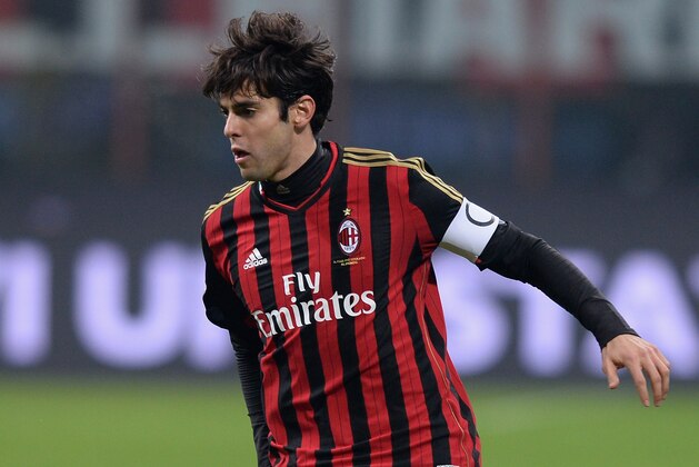 MILAN, ITALY - JANUARY 22:  Kaka of AC Milan in action during the TIM Cup match between AC Milan and Udinese Calcio at Stadio Giuseppe Meazza on January 22, 2014 in Milan, Italy.  (Photo by Claudio Villa/Getty Images)