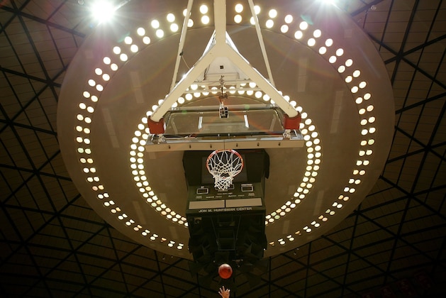 SALT LAKE CITY - MARCH 18:  A player from the Montana Grizzlies shoots the ball during warmups prior to their game against the Boston College Eagles during the Second Round of the 2006 NCAA Men's Basketball Tournament March 18, 2006 at the Jon M. Huntsman Center in Salt Lake CIty, Utah.  (Photo by Jonathan Ferrey/Getty Images)