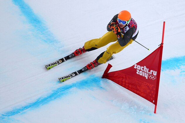 SOCHI, RUSSIA - FEBRUARY 20:  Daniel Bohnacker of Germany competes during the Freestyle Skiing Men's Ski Cross Seeding on day 13 of the 2014 Sochi Winter Olympic at Rosa Khutor Extreme Park on February 20, 2014 in Sochi, Russia.  (Photo by Streeter Lecka/Getty Images)