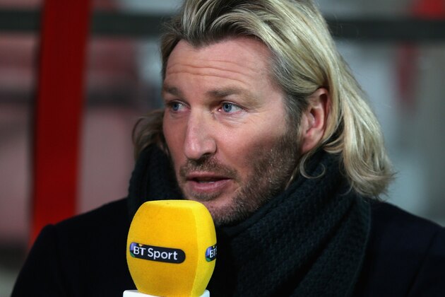 WREXHAM, WALES - DECEMBER 09: BT Sport TV football pundit Robbie Savage during the FA Cup Second Round match between Wrexham AFC and Oxford United at Racecourse Ground on December 9, 2013 in Wrexham, Wales.  (Photo by Clive Brunskill/Getty Images)