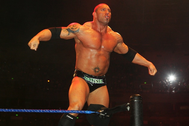 SYDNEY, AUSTRALIA - JUNE 15:  Batista poses in the ring during WWE Smackdown at Acer Arena on June 15, 2008 in Sydney, Australia.  (Photo by Gaye Gerard/Getty Images)