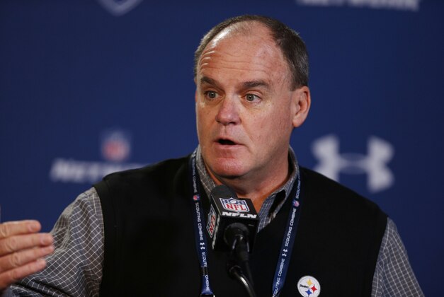 Feb 20, 2014; Indianapolis, IN, USA; Pittsburgh Steelers general manager Kevin Colbert speaks during a press conference during the 2014 NFL Combine at Lucas Oil Stadium. Mandatory Credit: Brian Spurlock-USA TODAY Sports Feb 20, 2014; Indianapolis, IN, USA; Pittsburgh Steelers general manager Kevin Colbert speaks during a press conference during the 2014 NFL Combine at Lucas Oil Stadium. Mandatory Credit: Brian Spurlock-USA TODAY Sports