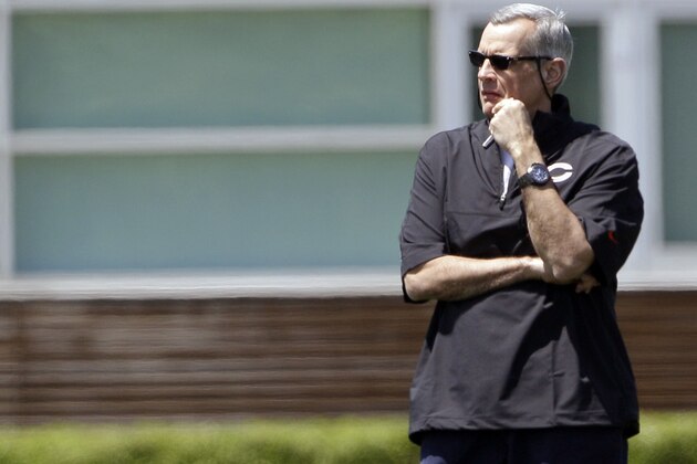 Chicago Bears general manager Phil Emery watches players during the NFL football team's rookie minicamp in Lake Forest, Ill., Sunday, May 13, 2012. (AP Photo/ Nam Y. Huh) Chicago Bears general manager Phil Emery watches players during the NFL football team's rookie minicamp in Lake Forest, Ill., Sunday, May 13, 2012. (AP Photo/ Nam Y. Huh)