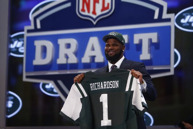 Apr 25, 2013; New York, NY, USA; Sheldon Richardson (Missouri) is introduced as the number thirteen overall pick to the New York Jets during the 2013 NFL Draft at Radio City Music Hall. Mandatory Credit: Jerry Lai-USA TODAY Sports