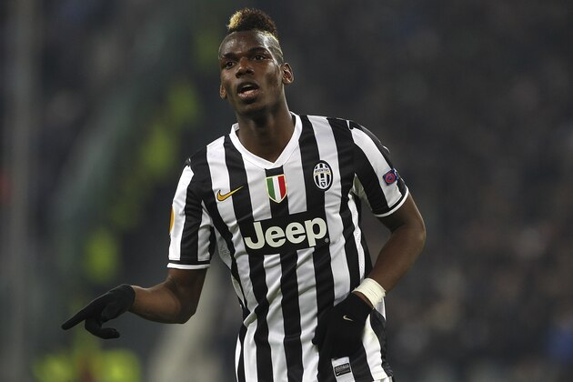 TURIN, ITALY - FEBRUARY 20:  Paul Pogba of Juventus FC celebrates after scoring their second goal during the UEFA Europa League Round of 32 match between Juventus and AS Trabzonspor at Juventus Arena on February 20, 2014 in Turin, Italy.  (Photo by Marco Luzzani/Getty Images)