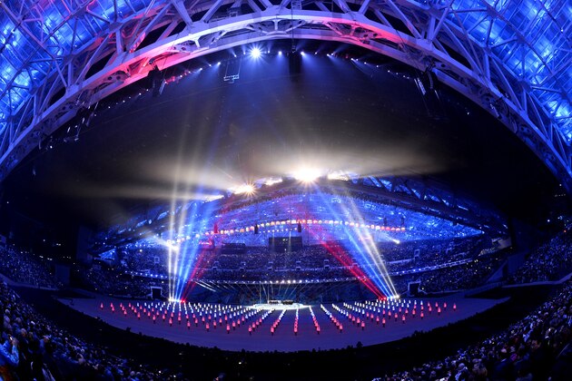 SOCHI, RUSSIA - FEBRUARY 07:  Dancers perform during the opening ceremony of the Sochi 2014 Winter Olympics at the Fisht Olympic Stadium on February 7, 2014 in Sochi, Russia. (Photo by Lionel Bonaventure - Pool/Getty Images)
