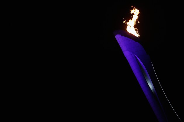 SOCHI, RUSSIA - FEBRUARY 07:  The Olympic Cauldron is seen over the Olympic Park during the Opening Ceremony of the Sochi 2014 Winter Olympics at Fisht Olympic Stadium on February 7, 2014 in Sochi, Russia.  (Photo by Scott Halleran/Getty Images)