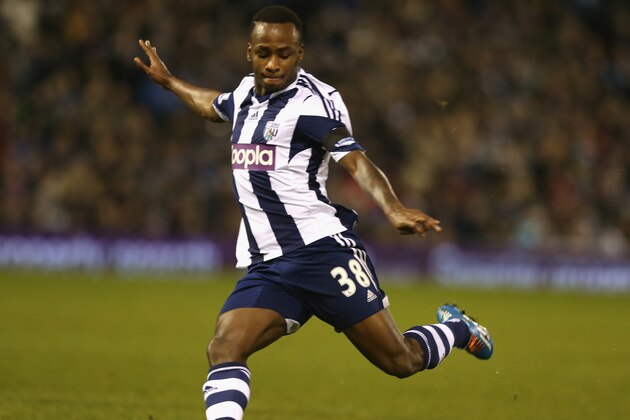 WEST BROMWICH, ENGLAND - JANUARY 01:  Saido Berahino of West Browmwich Albion controls the ball during the Premier League match between West Bromwich Albion and Newcastle United at The Hawthorns on January 1, 2014 in West Bromwich, England.  (Photo by David Rogers/Getty Images)