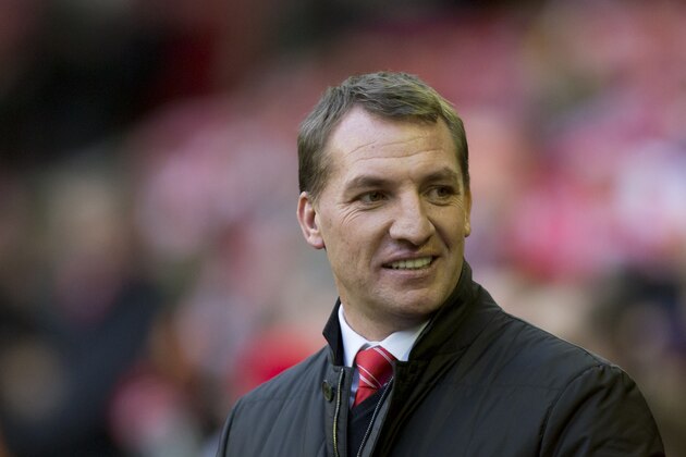 Liverpool's manager Brendan Rodgers smiles as he takes to the touchline before his team's English Premier League soccer match against Swansea City at Anfield Stadium, Liverpool, England, Sunday Feb. 23, 2014. (AP Photo/Jon Super) Liverpool's manager Brendan Rodgers smiles as he takes to the touchline before his team's English Premier League soccer match against Swansea City at Anfield Stadium, Liverpool, England, Sunday Feb. 23, 2014. (AP Photo/Jon Super)