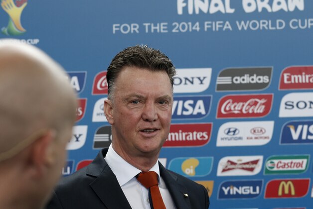 Netherlands head coach Louis Van Gaal arrives for the draw ceremony for the 2014 soccer World Cup in Costa do Sauipe near Salvador, Brazil, Friday, Dec. 6, 2013. (AP Photo/Silvia Izquierdo) Netherlands head coach Louis Van Gaal arrives for the draw ceremony for the 2014 soccer World Cup in Costa do Sauipe near Salvador, Brazil, Friday, Dec. 6, 2013. (AP Photo/Silvia Izquierdo)