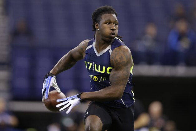 Clemson wide receiver Sammy Watkins makes a catch during a drill at the NFL football scouting combine in Indianapolis, Sunday, Feb. 23, 2014. (AP Photo/Michael Conroy) Clemson wide receiver Sammy Watkins makes a catch during a drill at the NFL football scouting combine in Indianapolis, Sunday, Feb. 23, 2014. (AP Photo/Michael Conroy)