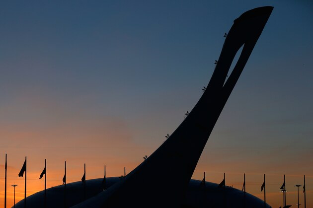 SOCHI, RUSSIA - FEBRUARY 07:  The Olympic Cauldron is seen over the Olympic Park during the Opening Ceremony of the Sochi 2014 Winter Olympics at Fisht Olympic Stadium on February 7, 2014 in Sochi, Russia.  (Photo by Scott Halleran/Getty Images)