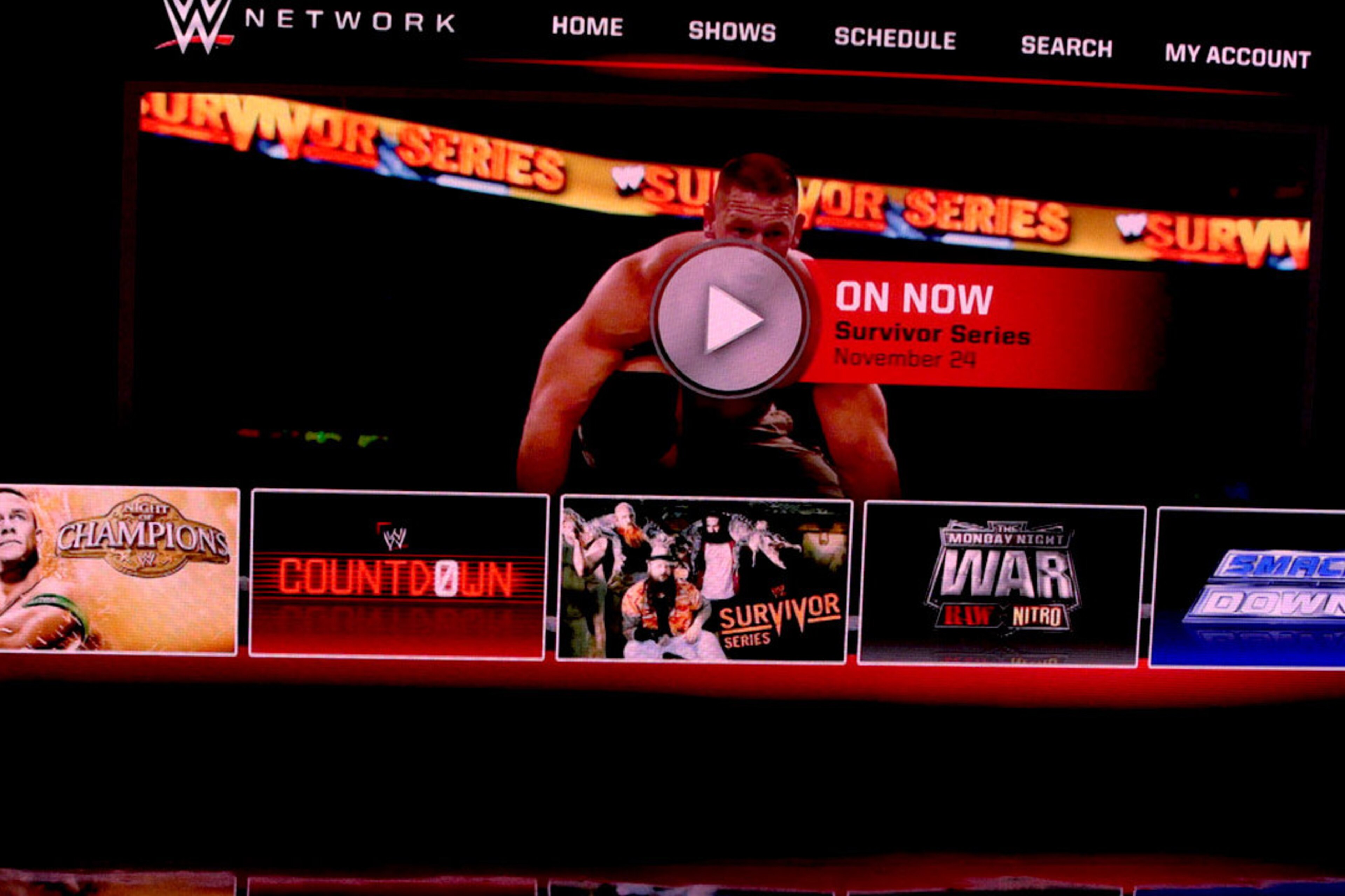 WWE Network demonstration at Las Vegas announcement.