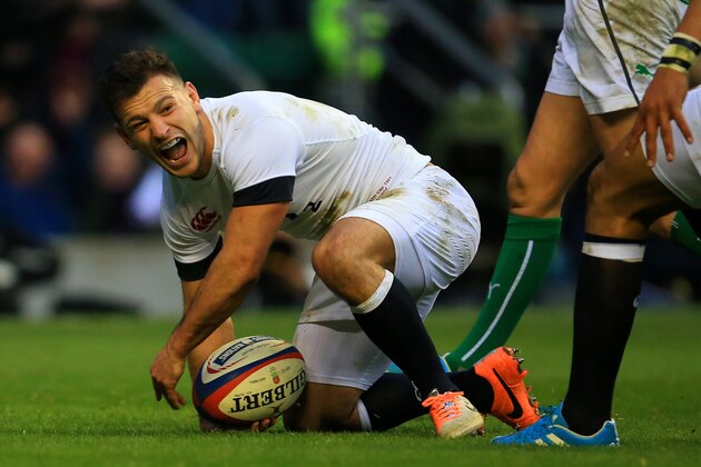 LONDON, ENGLAND - FEBRUARY 22:  Danny Care of England goes over to score a try during the RBS Six Nations match between England and Ireland at Twickenham Stadium on February 22, 2014 in London, England.  (Photo by David Cannon/Getty Images)