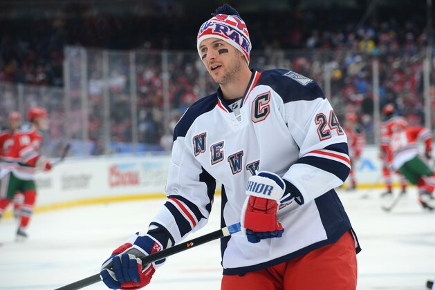 NEW YORK, NY - JANUARY 26:  (EDITORIAL USE ONLY) Ryan Callahan #24 of the New York Rangers during the 2014 Coors Light NHL Stadium Series at Yankee Stadium on January 26, 2014 in the Bronx borough of New York City.  (Photo by Brian Babineau/NHLI via Getty Images)