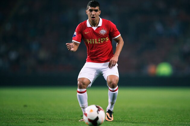 EINDHOVEN, NETHERLANDS - SEPTEMBER 25:  Zakaria Bakkali of PSV in action during the Dutch Cup match between PSV Eindhoven and SC Stormvogels Telstar at the Philips Stadion on September 25, 2013 in Eindhoven, Netherlands.  (Photo by Dean Mouhtaropoulos/Getty Images)
