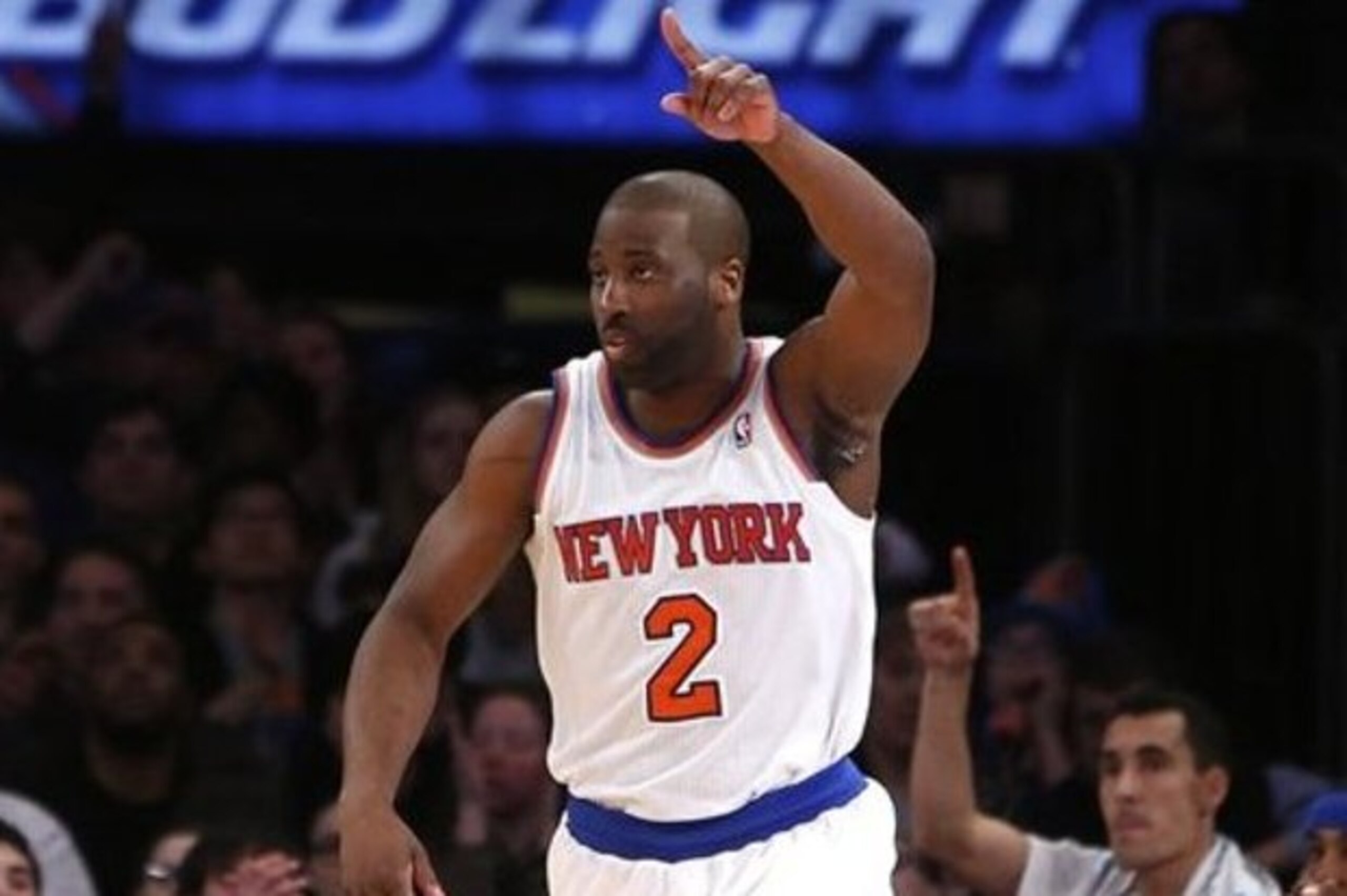New York Knicks' Raymond Felton (2) reacts after scoring against the Dallas Mavericks during the first half of an NBA basketball game Monday, Feb. 24, 2014, in New York. Dallas won 110-108. (AP Photo/Jason DeCrow) New York Knicks' Raymond Felton (2) reacts after scoring against the Dallas Mavericks during the first half of an NBA basketball game Monday, Feb. 24, 2014, in New York. Dallas won 110-108. (AP Photo/Jason DeCrow)