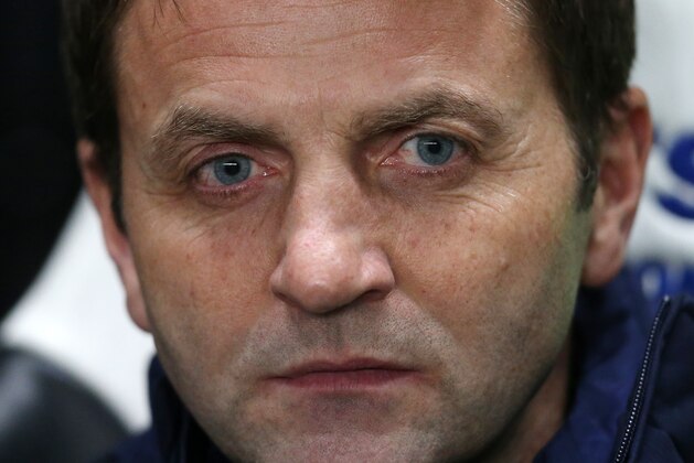 Tottenham Hotspur's manager Tim Sherwood looks on ahead of their English Premier League soccer match against Newcastle United at St James' Park, Newcastle, England, Wednesday, Feb. 12, 2014. (AP Photo/Scott Heppell)