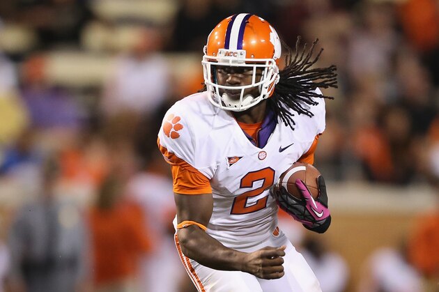 WINSTON SALEM, NC - OCTOBER 25:  Sammy Watkins #2 of the Clemson Tigers runs with the ball during their game against the Wake Forest Demon Deacons at BB&T Field on October 25, 2012 in Winston Salem, North Carolina.  (Photo by Streeter Lecka/Getty Images)