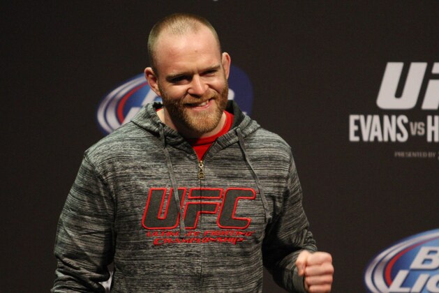 Jun 14, 2013; Winnipeg, Manitoba, Canada; T.J. Grant is introduced before weigh ins at UFC 161 at MTS Center. Mandatory Credit: Bruce Fedyck-USA TODAY Sports