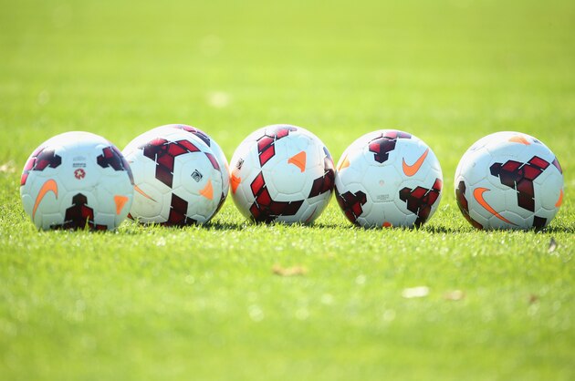 MELBOURNE, AUSTRALIA - FEBRUARY 18:  A general view of soccer balls on the training field during a Melbourne Victory A-League training session at Gosch's Paddock on February 18, 2014 in Melbourne, Australia.  (Photo by Scott Barbour/Getty Images)