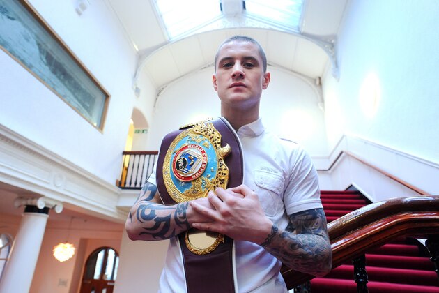 GLASGOW  SCOTLAND, JANUARY 13 :  World Lightweight champion Ricky Burns during a press conference to announce the Ricky Burns  WBO World Lightweight title defence against Terence Crawford at the SECC in Glasgow on March 1, on January 13, 2014 in Glasgow Scotland. (Photo by Mark Runnacles/Getty Images)