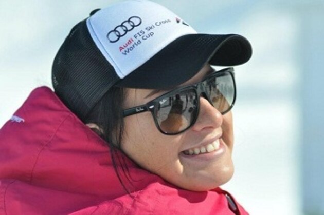 This undated photo provided by the Russian freestyle federation shows Russian skicross racer Maria Komissarova at an unknown location. Russian officials said Komissarova broke and dislocated her spine during an Olympic training accident at the Rosa Khutor Extreme Park in Krasnaya Polyana, Russia, Saturday, Feb. 15, 2014 and was taken into emergency surgery.  (AP Photo/Russian freestyle federation)