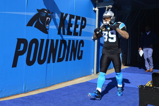 Jan 12, 2014; Charlotte, NC, USA; Carolina Panthers wide receiver Steve Smith (89) walks on to the field prior to the 2013 NFC divisional playoff football game at Bank of America Stadium. Mandatory Credit: Bob Donnan-USA TODAY Sports