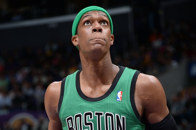 LOS ANGELES, CA - FEBRUARY 21: Rajon Rondo #9 of the Boston Celtics stands on the court against the Los Angeles Lakers at STAPLES Center on February 21, 2014 in Los Angeles, California. NOTE TO USER: User expressly acknowledges and agrees that, by downloading and/or using this Photograph, user is consenting to the terms and conditions of the Getty Images License Agreement. Mandatory Copyright Notice: Copyright 2014 NBAE (Photo by Andrew D. Bernstein/NBAE via Getty Images)