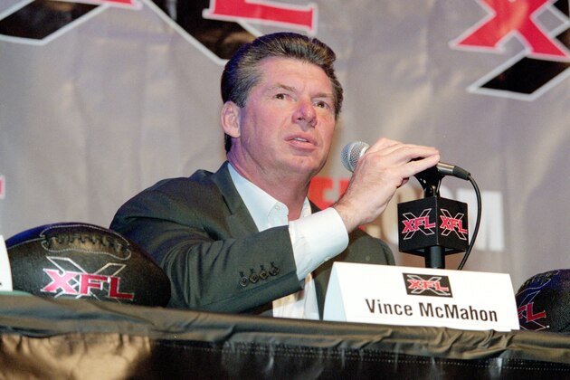 12 Jul 2000: Vince McMahon talks during the XFL Press Conference at the House of Blues in Los Angeles, California.Mandatory Credit: Tom Hauck  /Allsport